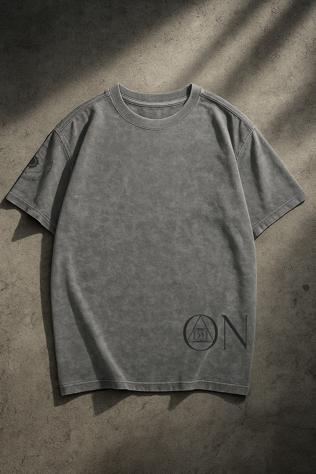 ONYX Light Acid-Wash T-Shirt with Black Hash Making on Back